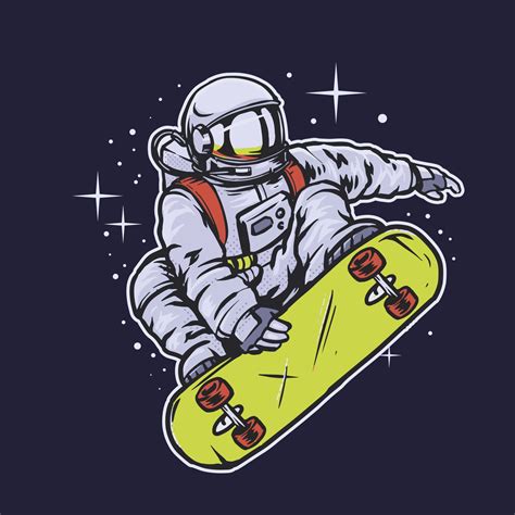 Astronaut skateboarding in space 2013902 Vector Art at Vecteezy