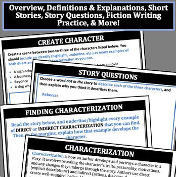 Fiction & Stories: Characterization Activity Package by The Lesson Shop