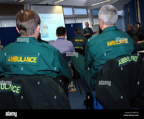 Training session in a classroom for paramedic and ambulance staff from ...