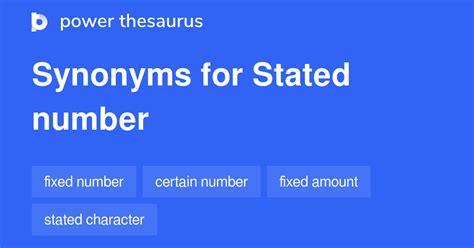 Stated Number synonyms - 41 Words and Phrases for Stated Number