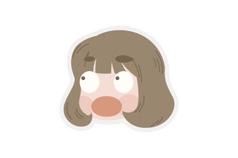 Shocked Girl Mood Sticker SVG Cut file by Creative Fabrica Crafts ...