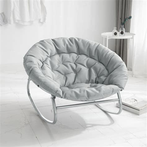 Urban Shop Rocking Saucer Chair, Gray - Walmart.com