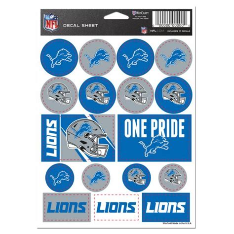 Detroit Lions - 5x7 Sticker Sheet at Sticker Shoppe