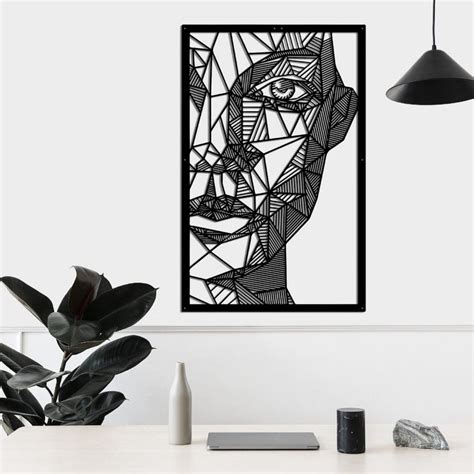 Homemania Wandbild Wanddekoration Silhouette 65x100 cm Metall Schwarz