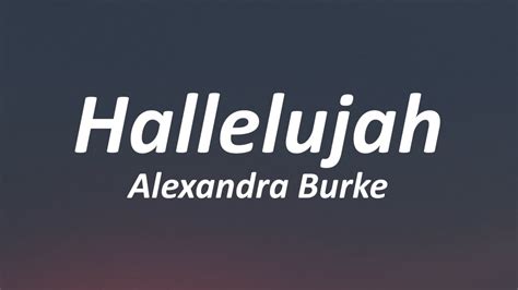 Hallelujah - Alexandra Burke (Lyrics)