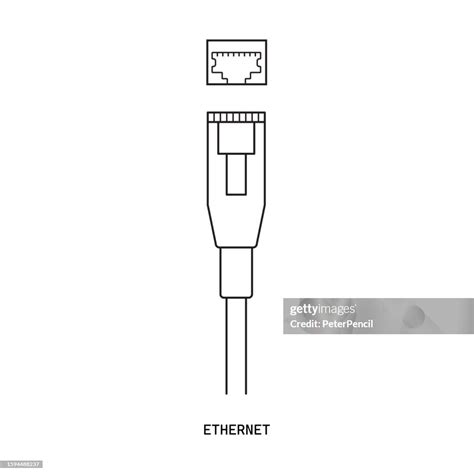 Ethernet Rj45 Port Cable Connector Vector Icon Drawing Illustration ...