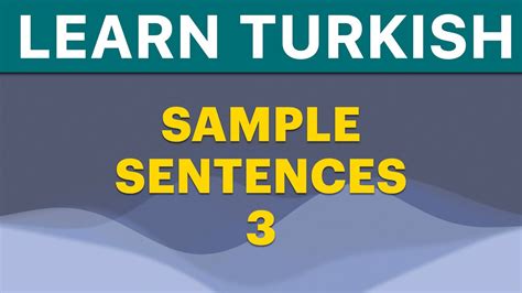 Learn Turkish - Sample Sentences 3 C1 Level - YouTube