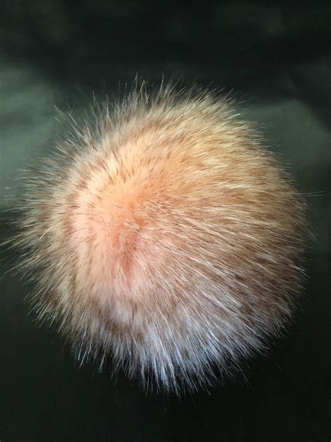 Spotted Peach Faux Fur Pom Pom / Pale Peachy Pink Fur Pompoms / Bobbles ...