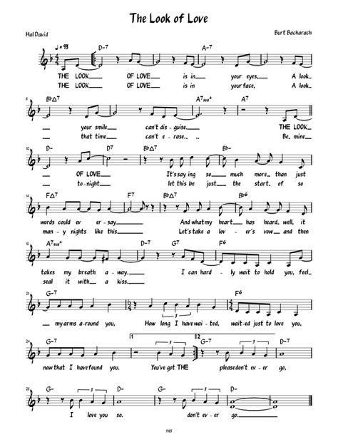 The Look of Love (Lead sheet with lyrics ) Sheet music for Piano (Solo ...