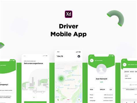Driver Mobile App - Free XD Resource | Adobe XD Elements