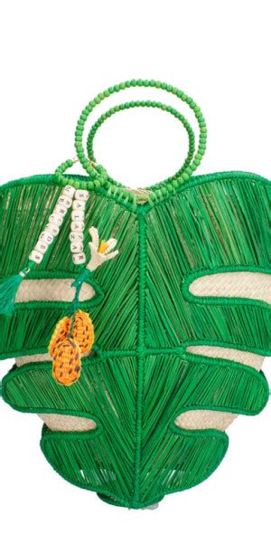MERCEDES SALAZAR - Monstera Raffia Clutch in Green at Nordstrom