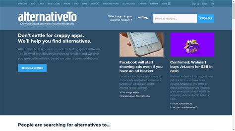 15 best alternatives to AlternativeTo as of 2025 - Slant