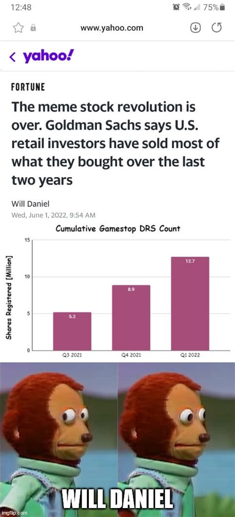 tHe mEmE sTocK RevoLutiOn iS oVeR : r/GME