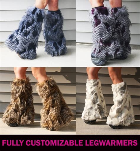 Items similar to CUSTOMIZABLE Furry leg Warmers Fluffies~ 36 Faux Fur ...