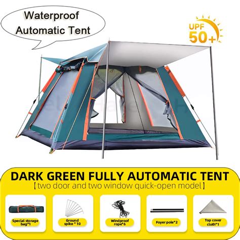 Tent 3-9 Persons Pop up Waterproof Automatic Tent Outdoor Foldable Dome ...