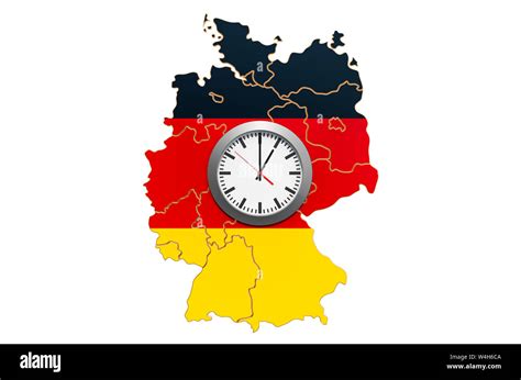 Time Zones in Germany concept. 3D rendering isolated on white ...