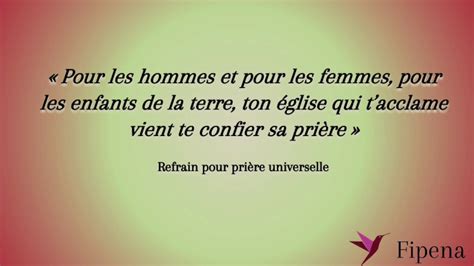 Refrain Prière Universelle Pour Les Hommes Et Pour Les Femmes Factory ...