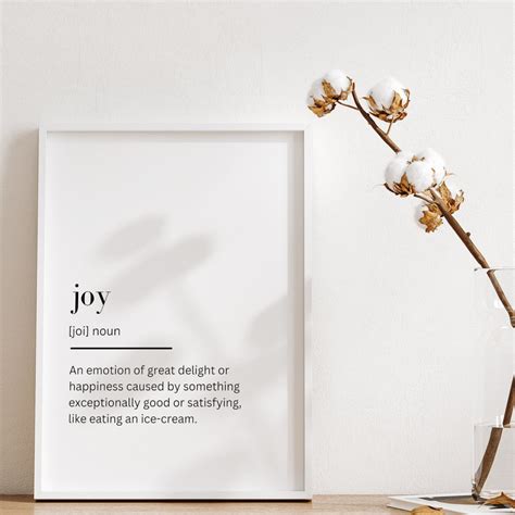 Joy Definition Print, Joy Print, Definition Wall Art, Dictionary ...