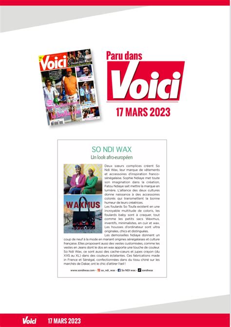 #supportsmallbusiness #sondiwax #presse #voici | SO NDI WAX