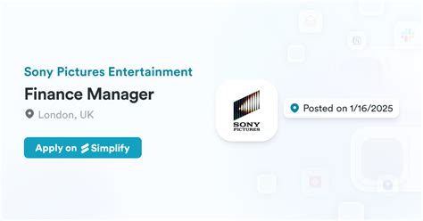 Finance Manager @ Sony Pictures Entertainment | Simplify Jobs
