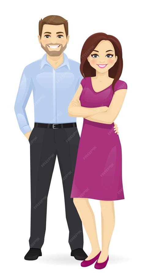 Couple de jeunes. Homme et femme isolé illustration vectorielle ...