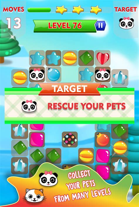 Candies Match 3 : Rescue Pets