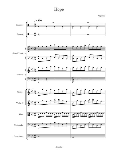 Hope - Argentai Sheet music for Piano, Celesta, Contrabass, Crash ...