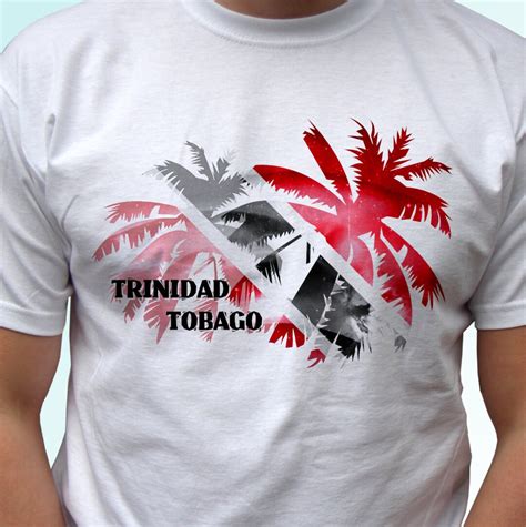 Trinidad and Tobago T Shirt Top Tee Palm Design Short Sleeves Birthday ...
