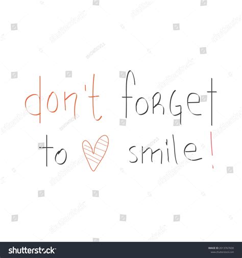 Dont Forget Smile Motivational Quotes T Stock Vector (Royalty Free ...