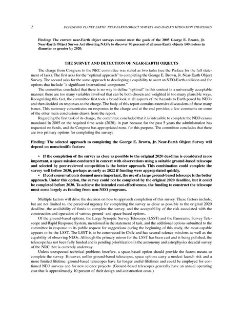Summary | Defending Planet Earth: Near-Earth-Object Surveys and Hazard ...