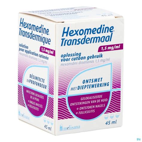 HEXOMEDINE SOLUTION TRANSCUTANEE 45 ML : Désinfectants | Pharmacodel ...