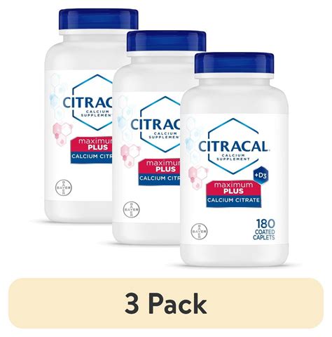 (3 pack) Citracal Maximum Plus Calcium Supplement, Calcium with Vitamin ...