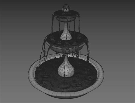 Water fountain with 10 seconds of flowing water 3D model animated ...