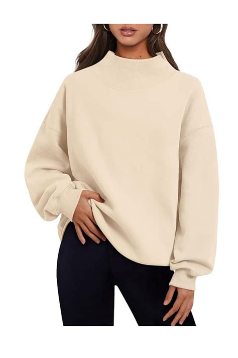 Trendy Queen Womens Oversized Sweatshirts Turtleneck Pullover Long ...