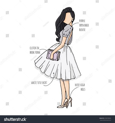Fashion Sketch Drawing Girls Beautiful Looks Stock Vector 250478095 ...