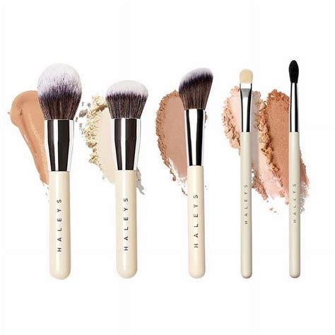 HALEYS 5-Piece Makeup Brush Set: Premium Vegan Bristles for Perfect ...