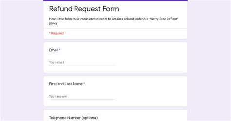 Refund Request Form