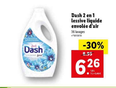 Promo Dash 2 En 1 Lessive Liquide Envolée D'air chez Lidl - iCatalogue.fr