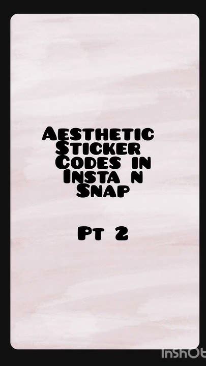 Aesthetic Sticker Codes ️ on insta and snap Pt 2 #subscribe #codes # ...