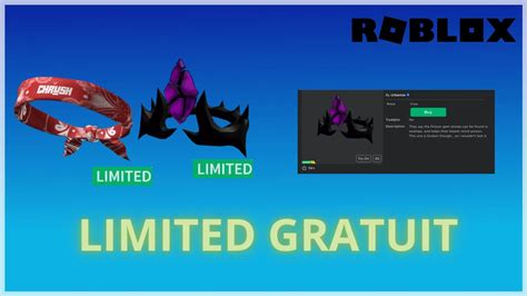 [ITEMS LIMITED GRATUIT 2023] ACCESSOIRES GRATUITS SUR ROBLOX !