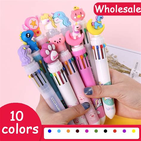 10 Colors Ballpoint Pen Kawaii Stationery Cute Pens Novelty Pen Student ...
