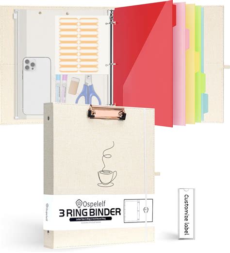 Amazon.com : ½ Inch 3 Ring Binder .5 inch, White Round Ring Binder with ...