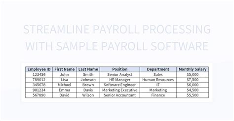 Streamline Payroll Processing With Sample Payroll Software Excel ...