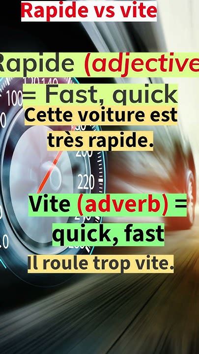 Rapide vs vite. Let us learn French. #education #grammaire #apprendre ...