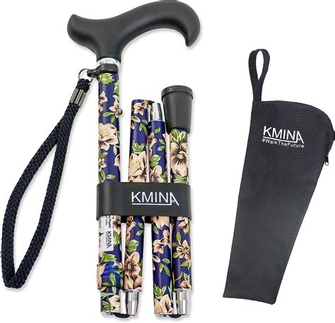 KMINA PRO - Folding Canes for Women Adjustable, Blue Flowers Walking ...
