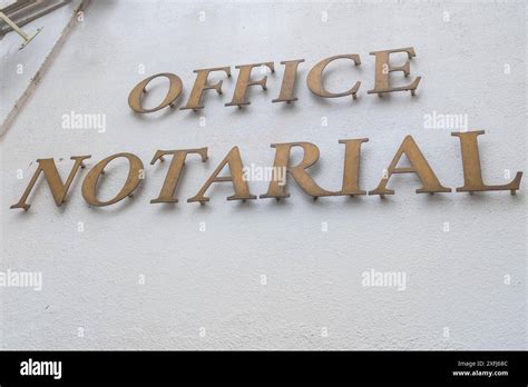 Bordeaux , France - 06 15 2024 : office notarial france golden text and ...