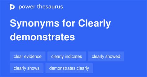 CLEARLY DEMONSTRATES Synonyms: 82 Similar Phrases