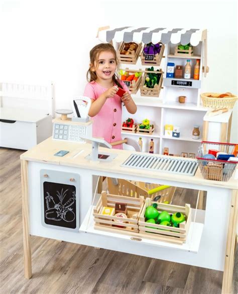 Kids Wooden Play Pretend Shop | Kids play store, Children's play shop ...