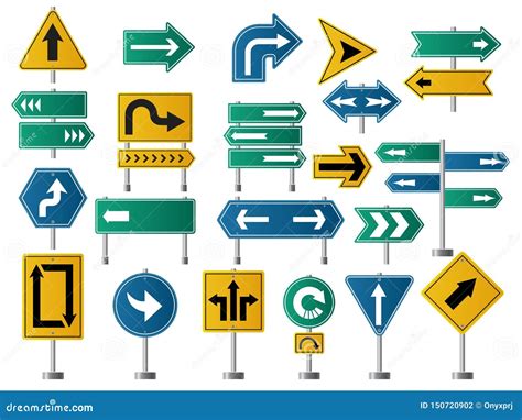 Arrows Direction. Road Signs for Street or Highway Traffic Navigation ...