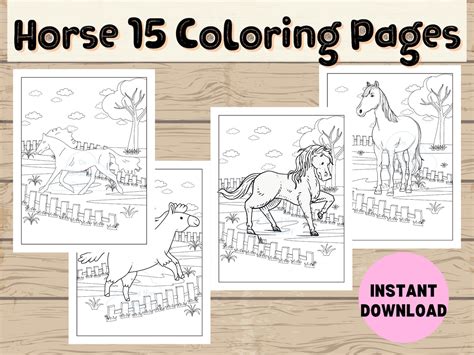 Horse Coloring Book, Pony Coloring Pages for Girls, Cute Horses ...